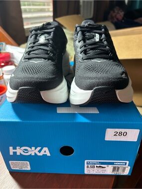 Hoka Women's Bondi 9 Running Shoes - Black/White